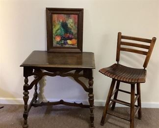 Vintage Bar Chair and Table