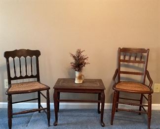 Vintage Cane Chairs and Table