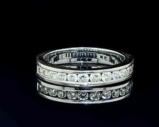 0.45 Carat Diamond VS CLARITY Channel Ring Wedding Band in 14k White Gold IDEAL CUT