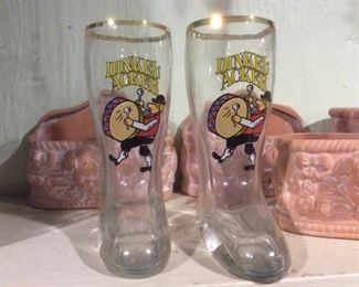 German Dinkel Acker Boot Beer Glasses Mugs 