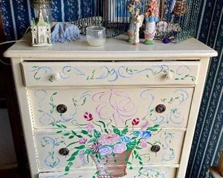 Floral Painted Chest of Drawers