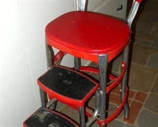Vintage Red Step Stool