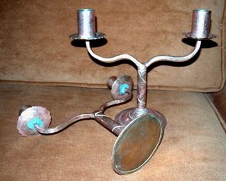 Unusual Copper Candle Holders