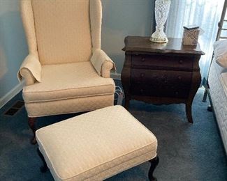 Nice wing back chair and ottoman