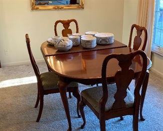 Cherry dining table.  had 6 chairs, and leaves