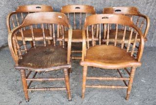 Antique Barrel Back Dining Chairs 