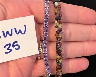 Purple Crystal Bracelets