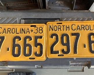 Pair of 1938 License Plates