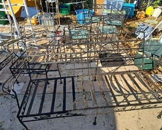 8 piece vintage wrought iron patio set $300 for all