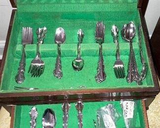 Reed & Barton “Regency” stainless - settings for 12 with serving pieces 
