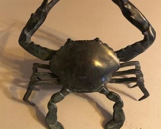 Cast metal crab