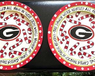 Georgia Christmas Plates /UGA 