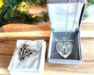 Waterford Crystal Necklace / Sterling Brooch 