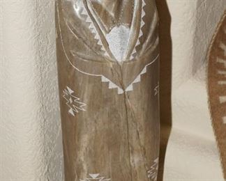 Tall Carved Stone Sculpture by R. Silver