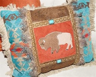 Another buffalo adorned throw pillow