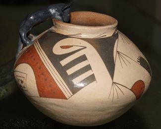 Vintage Casa Grande pottery with effigy mouse by Felix Ortiz R.