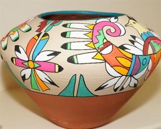 Hand painted Native American pottery by Silveria Chosa