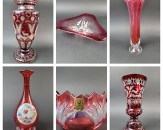 red glass - bohemian glass