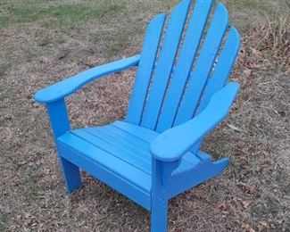 Blue painted adirondack chair - wood