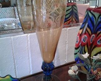Tall Art Glass Vase