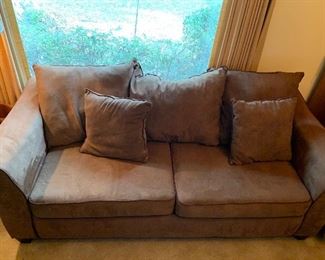nice brown microsuede couch