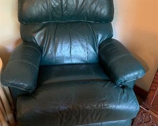 green leather recliner