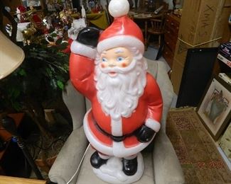 vintage waving Santa blowmold