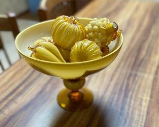 Glass Fruit with matching Bowl 