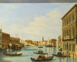 2	N. Bertin Oil on Board Venice	Venetian canal scene oil on board. Signed lower left N. Bertin. 11 1/2" x 15 1/2" (with frame 19" x 23").
