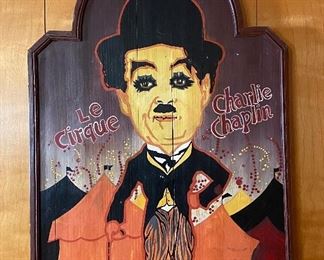 Le Cirque Wood Wooden Charlie Chaplin United Artists • approximately 32” x 23”