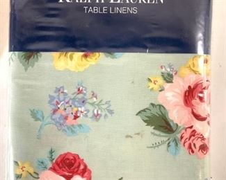 Ralph Lauren Round Floral Cotton Tablecloth, NIP
