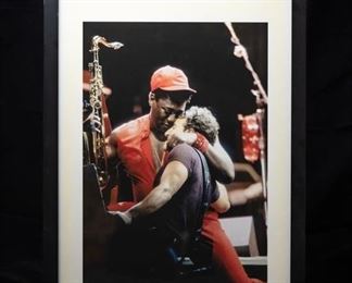 Bruce Springsteen & Clarence Clemons Photo by Richard E. Aaron.  Hand Printed, Numbered & Signed by Richie Aaron.   2/30