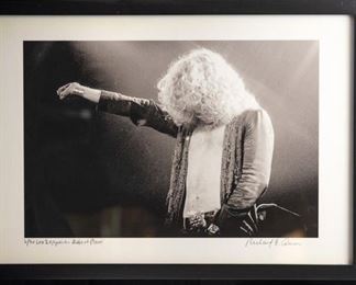 Robert Plant Led Zeppelin Photo by Richard E. Aaron.  Hand Printed, Numbered & Signed by Richie Aaron.  2/30.  $3,000