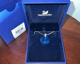 #J3 Swarovski Blue Shell Pendant Necklace.  Price $20.00