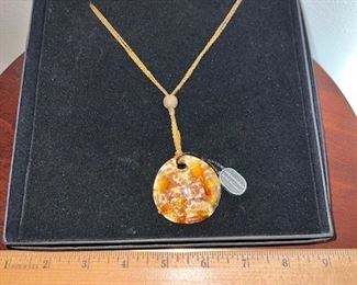 #J13 Murano Glass Pendant Necklace   Price $20.00