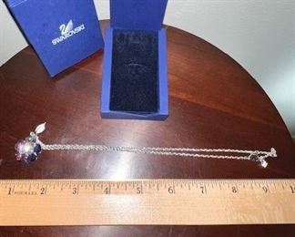 #J14 Swarovski Flower pendant on silver chain  Price $20.00