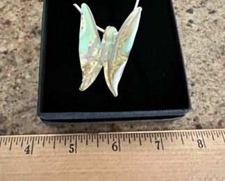 #J28 Murano Butterfly Brooch  Price $10.00