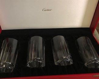 Cartier drinking glasses in original case