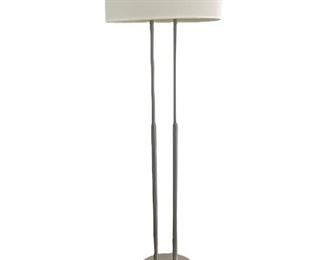 $100 - Sonneman Quadratto Satin Finish Floor Lamp with Off White Linen Shade BC60-11243