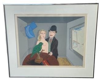 $100 USD      Benjamin Levy "Couple with Parrot" 1975 Signed Number Silkscreen AB147-2     Description:  1975 Limited Edition. #48/225.  Numbered, hand signed by artist.  Original Silkscreen.  Publisher Felicie, Inc
Condition: Very good
Measurements: 28 x 25" framed.  26.5" x 21.75" unframed
Local pick up Rockville, MD.  Contact us for shipper suggestions      https://goodbyhello.com/products/benjamin-levy-artwork-ab146-2?_pos=7&_sid=4e0d40c95&_ss=r