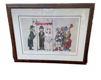 $90 USD      Jovan Obican Signed Numbered Wedding Lithograph AB147-8     Description: Vintage Jovan Obican Yugoslavian folk art Judaica painting Jewish wedding
Condition: Very good
Measurements: 40 x 31
Local pick up Rockville, MD.  Contact us for shipper suggestions     https://goodbyhello.com/products/obican-lithograph-ab146-8?_pos=1&_sid=4e0d40c95&_ss=r