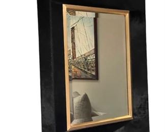 $175 USD     Black Fur Framed Curved Rectangular Mirror - ST100-71     Description:  Truly unique and contemporary.  With its curved lines and fur, it's a statement piece in any room or foyer.
Condition Desc. : Excellent Condition
Measurements: 30 x 36
Local pick up : Vienna VA.  Contact us for shipper suggestions.     https://goodbyhello.com/products/black-fur-framed-curved-rectangular-mirror-st100-71?_pos=2&_sid=5c75edaa7&_ss=r