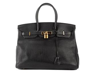 Hermès Birkin 35 Black Leather Hand Bag