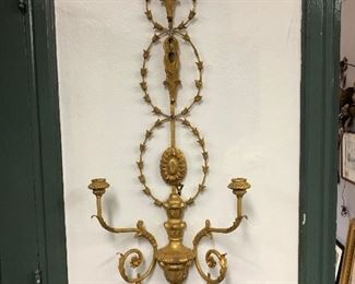 The other of the pair of neoclassic sconces