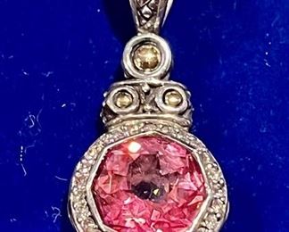 John, hardy diamond and pink topaz pendant