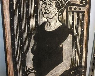 Phyllis Sloane linoleum cut
