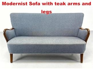 Lot 16 Early Scandinavian Modernist Sofa with teak arms and legs