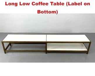 Lot 47 Edward Wormley Dunbar Long Low Coffee Table Label on Bottom