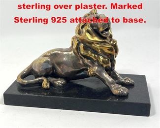 Lot 71 Sterling silver lion gilt sterling over plaster. Marked Sterling 925 attached to base. 
