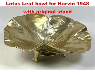 Lot 83 Oskar J.W. Hansen Large Lotus Leaf bowl for Harvin 1948 with original stand